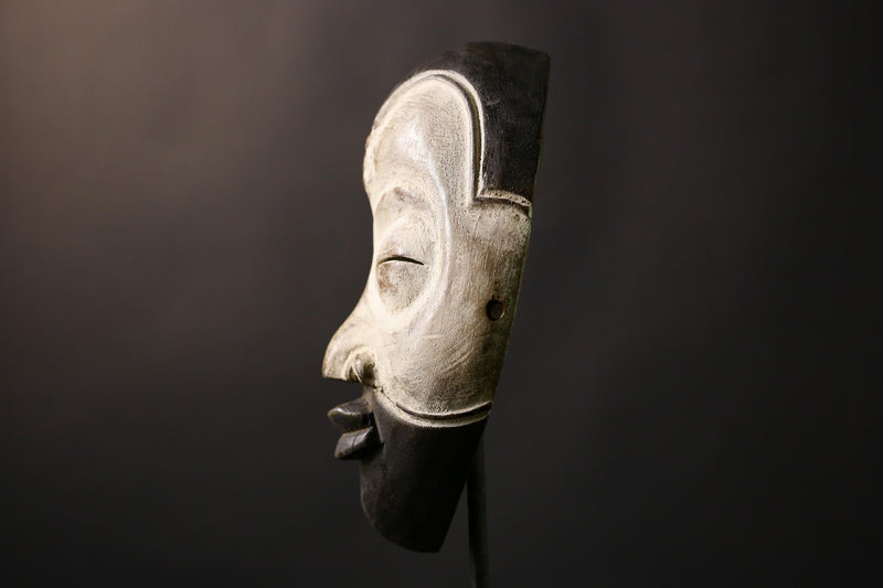 Authentic African Lega Mask Art Congo Hand carved Bwami Cultural Wall Decor Unique Tribal Piece for Home Decor and Artistic Elegance -G3613