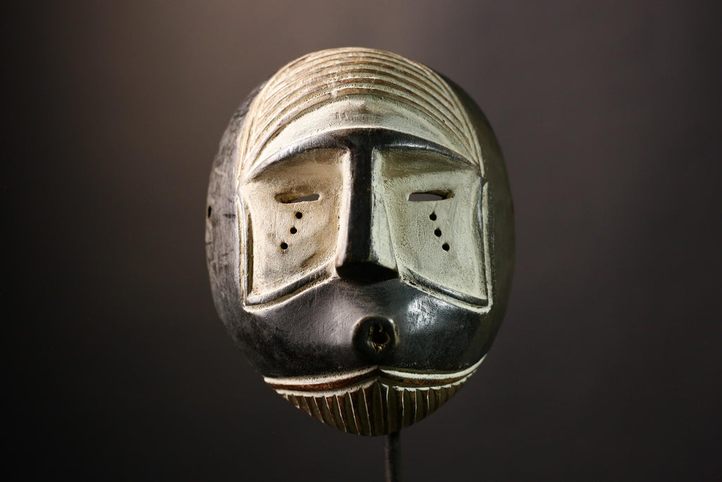 Authentic African Lega Muminia Mask Handcrafted Tribal Face Art Unique Wall Decor for Cultural Elegance and Distinctive Home Design -G3612