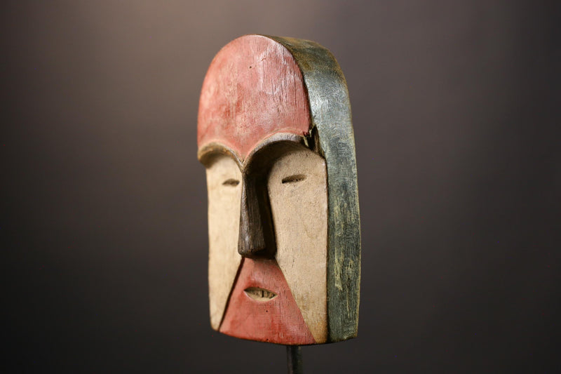 African Lega Mask Faces Authentic Bwami Mask from Congo Stunning Home Decor Wall Mask for Unique Cultural Elegance and Charm  -G3610