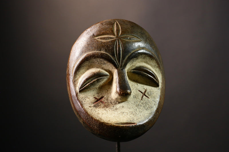 African Lega Mask Faces Authentic Bwami Mask from Congo Stunning Home Decor Wall Mask for Unique Cultural Elegance and Charm  -G3609