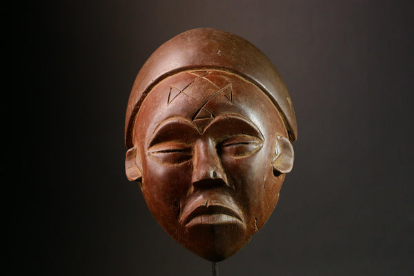 African Mask Vintage Nigerian Igbo Maiden Spirit Mask Hand Carved Wooden Tribal Art Wall Decor Authentic Igbo Ceremonial Face Mask -G1732