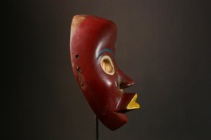 African Hand Carved Dan Tribal Mask - Unique Wooden Home Decor Collectible, Artisan Craft for Cultural and Ethnic Display-G3352