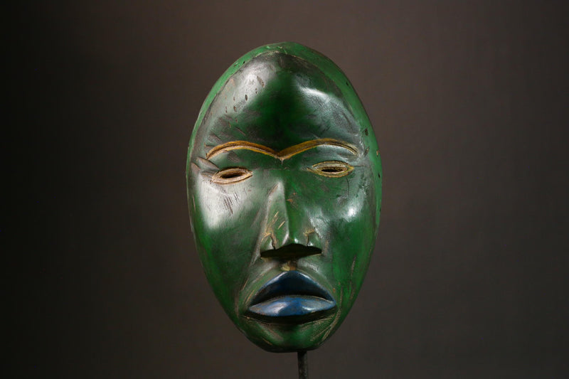 African Wood Mask - Antique Dan Passport Mask from Liberia, Unique Home Décor for Wall Display, Cultural Art Piece-G3351