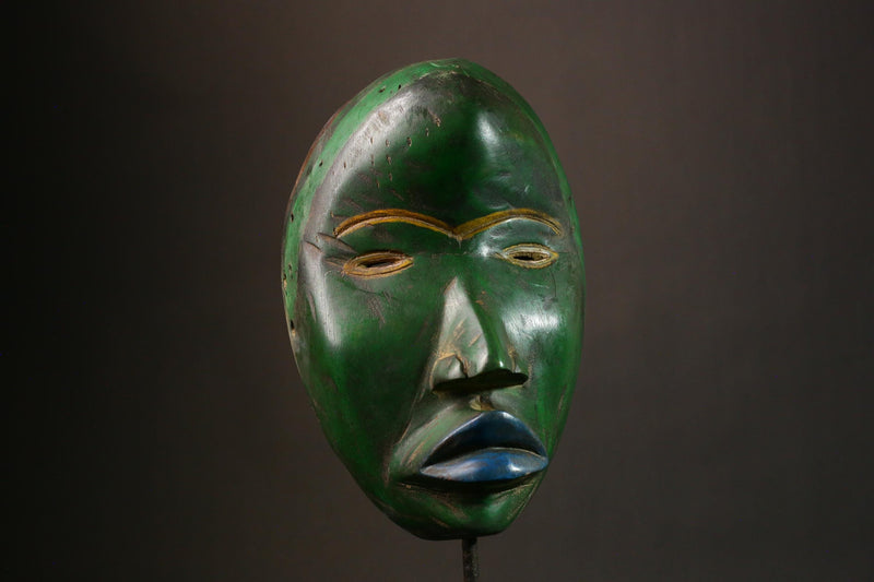 African Wood Mask - Antique Dan Passport Mask from Liberia, Unique Home Décor for Wall Display, Cultural Art Piece-G3351