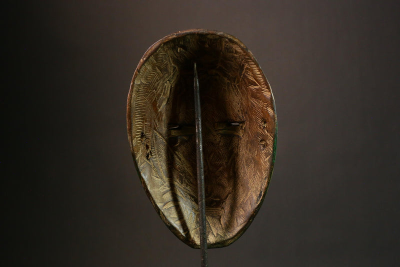 African Wood Mask - Antique Dan Passport Mask from Liberia, Unique Home Décor for Wall Display, Cultural Art Piece-G3351