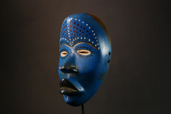 African Wood Mask - Antique Dan Passport Mask from Liberia, Unique Home Décor for Wall Display, Cultural Art Piece-G3350