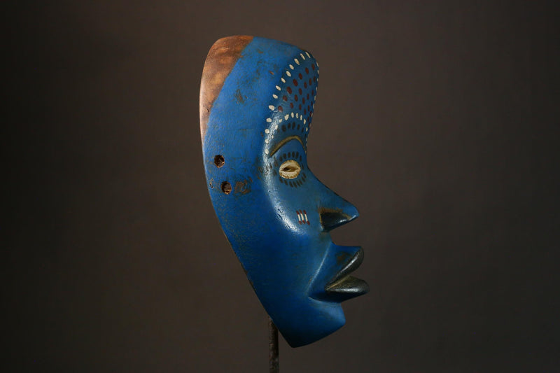 African Wood Mask - Antique Dan Passport Mask from Liberia, Unique Home Décor for Wall Display, Cultural Art Piece-G3350