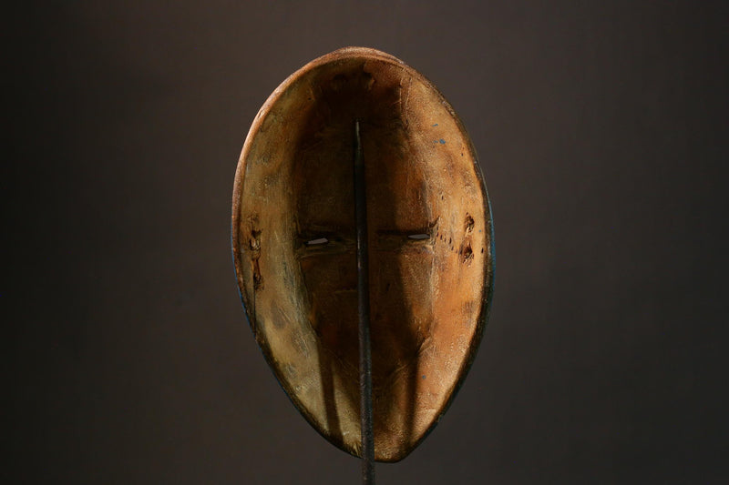 African Wood Mask - Antique Dan Passport Mask from Liberia, Unique Home Décor for Wall Display, Cultural Art Piece-G3350