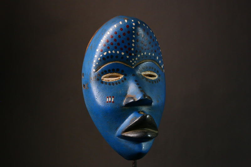 African Wood Mask - Antique Dan Passport Mask from Liberia, Unique Home Décor for Wall Display, Cultural Art Piece-G3350