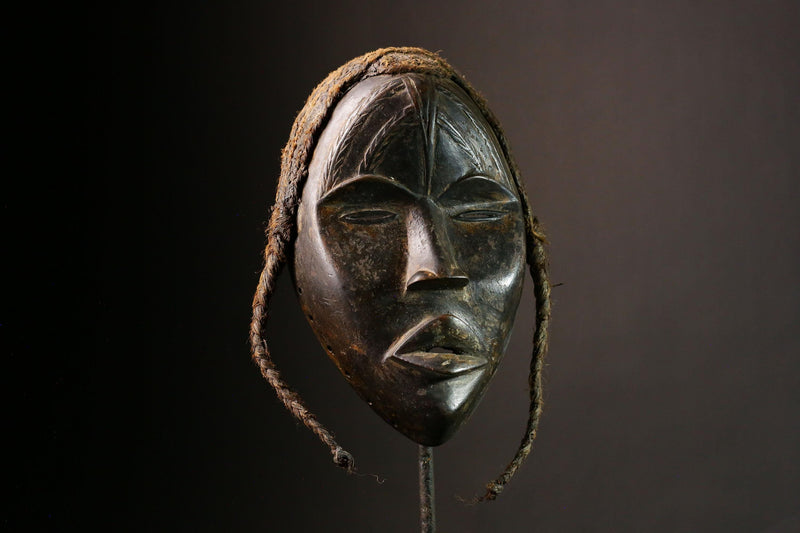 African Mask Hand-Carved African Tribal Face Mask - Kuba Dan Wall Art Collectible Decor -G1816