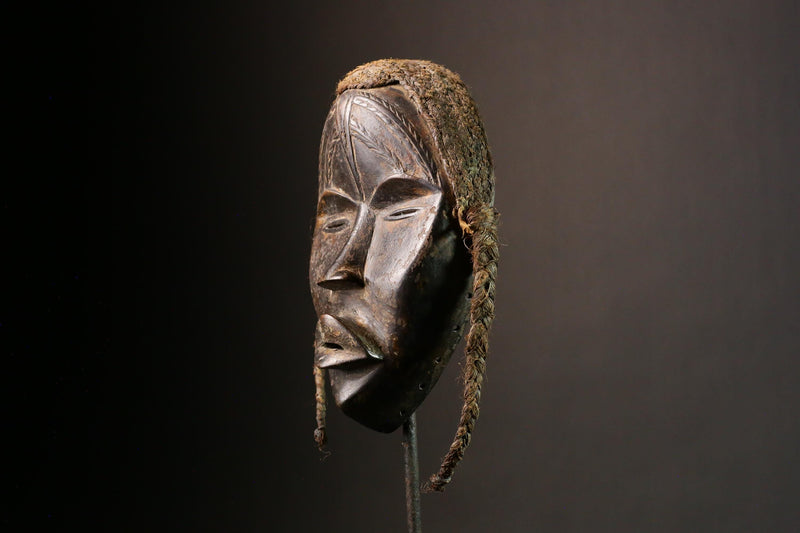 African Mask Hand-Carved African Tribal Face Mask - Kuba Dan Wall Art Collectible Decor -G1816