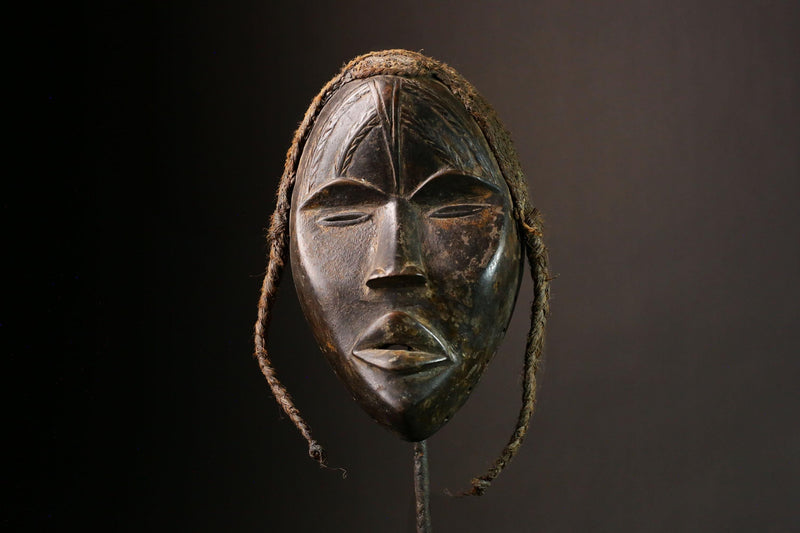 African Mask Hand-Carved African Tribal Face Mask - Kuba Dan Wall Art Collectible Decor -G1816