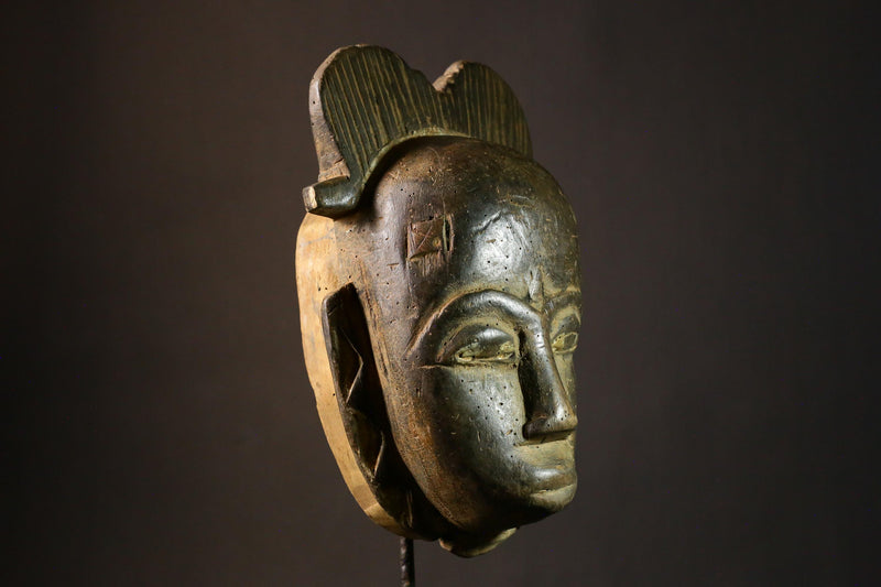 African Mask Antique Guro Mask - Tribal Carved Wood Art Wall Decor Collectible -G1808