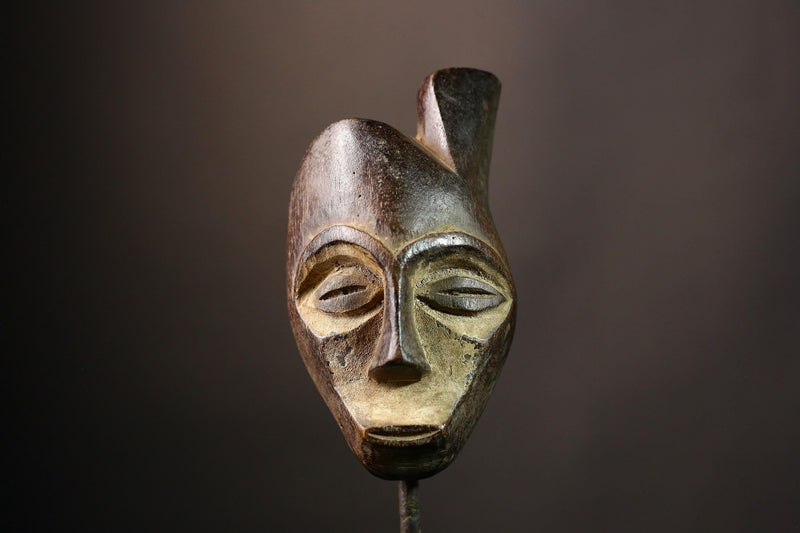 Vintage African Lega Mask from Congo Bwami Traditional Wall Art Authentic Tribal Decor Unique Home Accent Cultural Heritage Piece-G3626