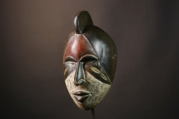 African Authentic Hand-Carved Igbo Tribal Wood Mask Unique Art Exquisite Wall Decor Cultural Home Accent Traditional Nigerian Heritage-G3622