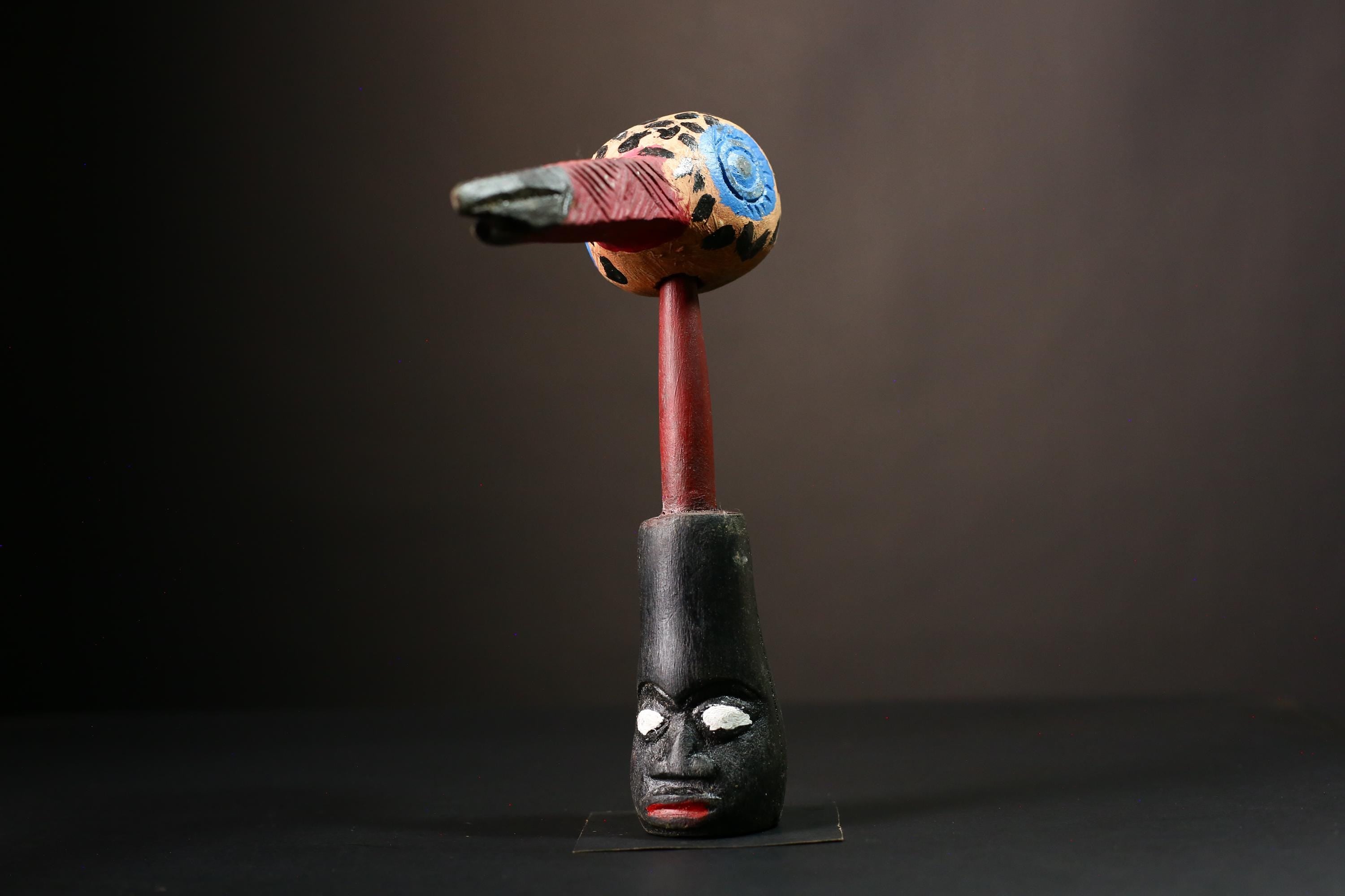 African Authentic Baga Figurine Hand-Carved Tribal Art Unique Solid Wood Sculptures Exquisite Cultural Collectibles Ethnic Home Decor-G2028