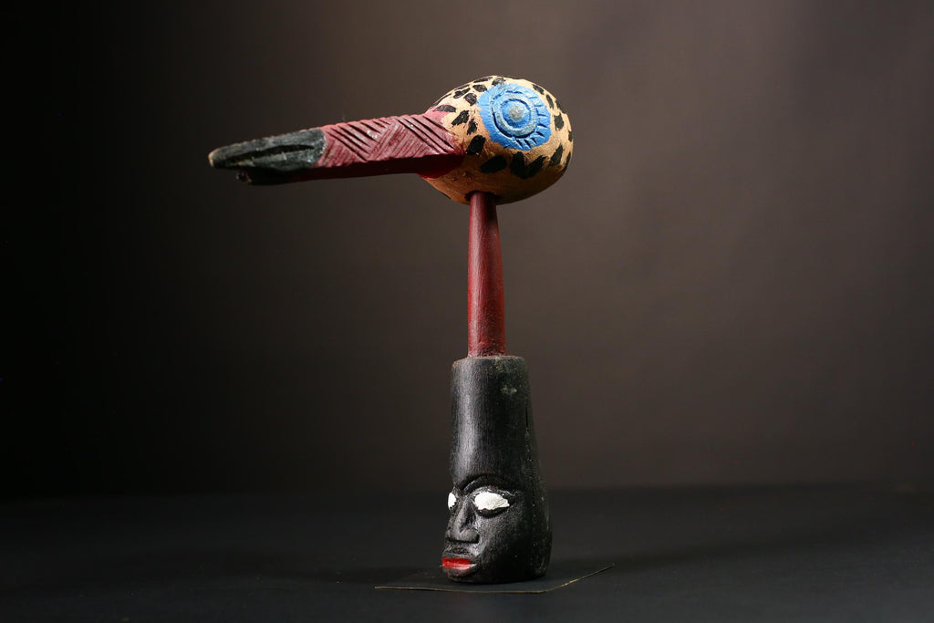 African Authentic Baga Figurine Hand-Carved Tribal Art Unique Solid Wood Sculptures Exquisite Cultural Collectibles Ethnic Home Decor-G2028