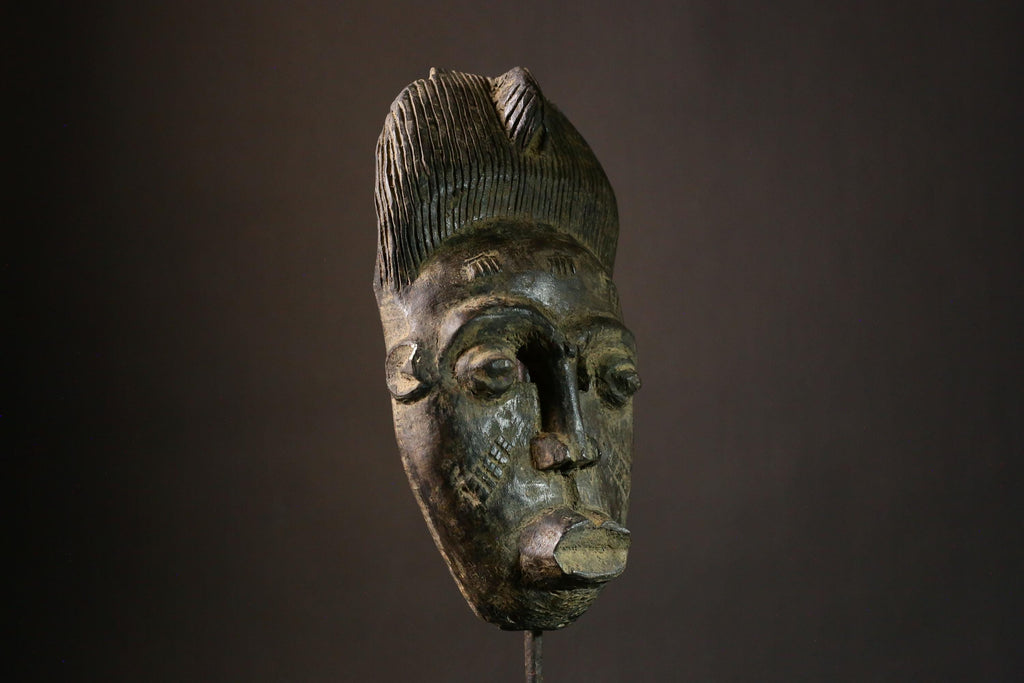 African Mask Lega African Mask Bwami Society Tribal Primitive Art for Home Decor- G3383