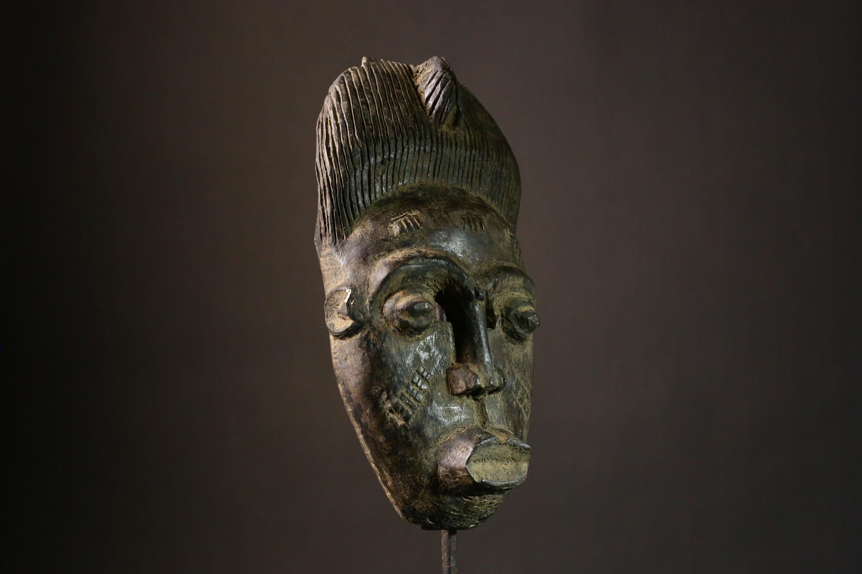 African Mask Lega African Mask Bwami Society Tribal Primitive Art for Home Decor- G3383