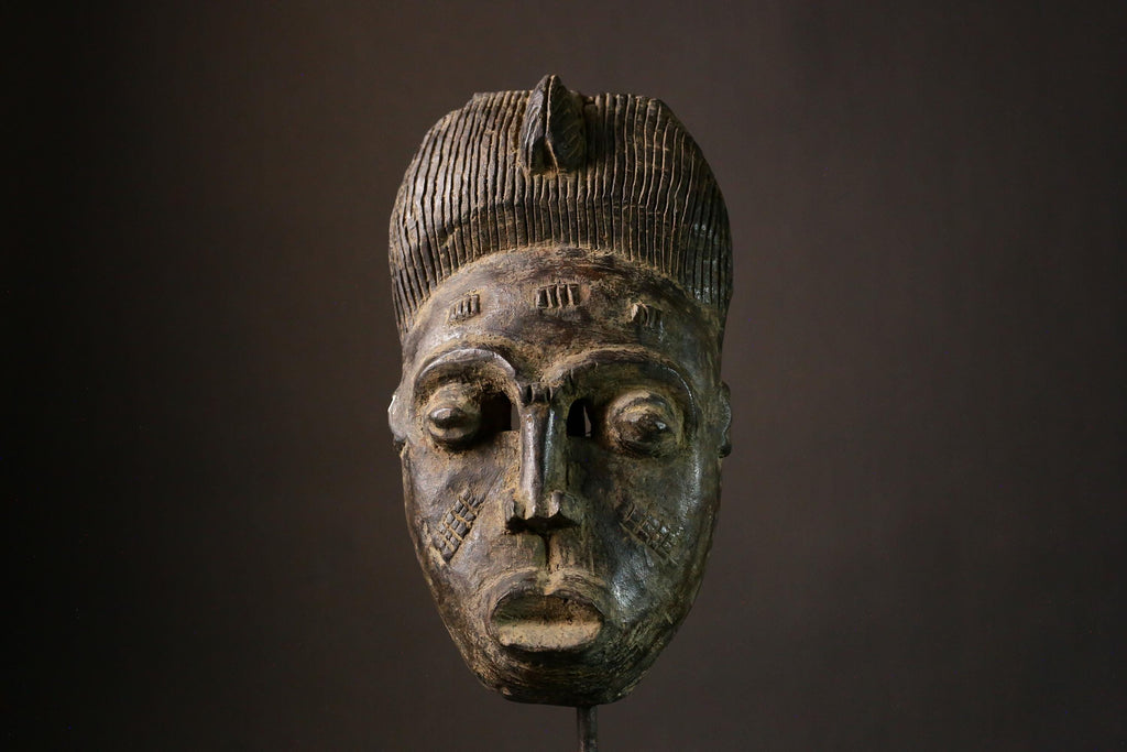 African Mask Lega African Mask Bwami Society Tribal Primitive Art for Home Decor- G3383