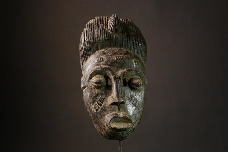 African Mask Lega African Mask Bwami Society Tribal Primitive Art for Home Decor- G3383