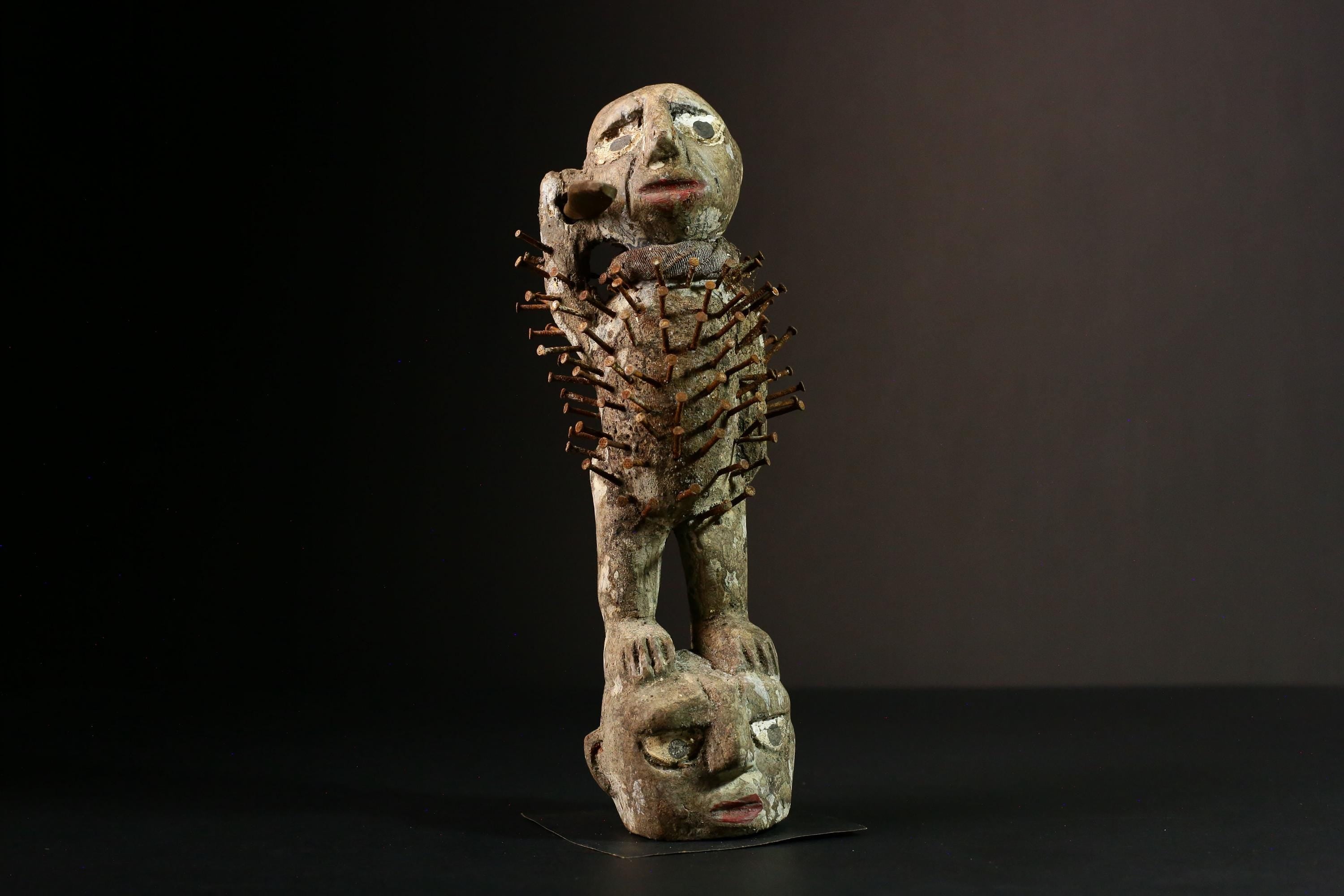 Africa Vintage Nkisi-nkondi Figure | Hand-Carved Power Figure | Unique Tribal Art | Home Décor | Cultural Heritage Piece | Collectible-G3363