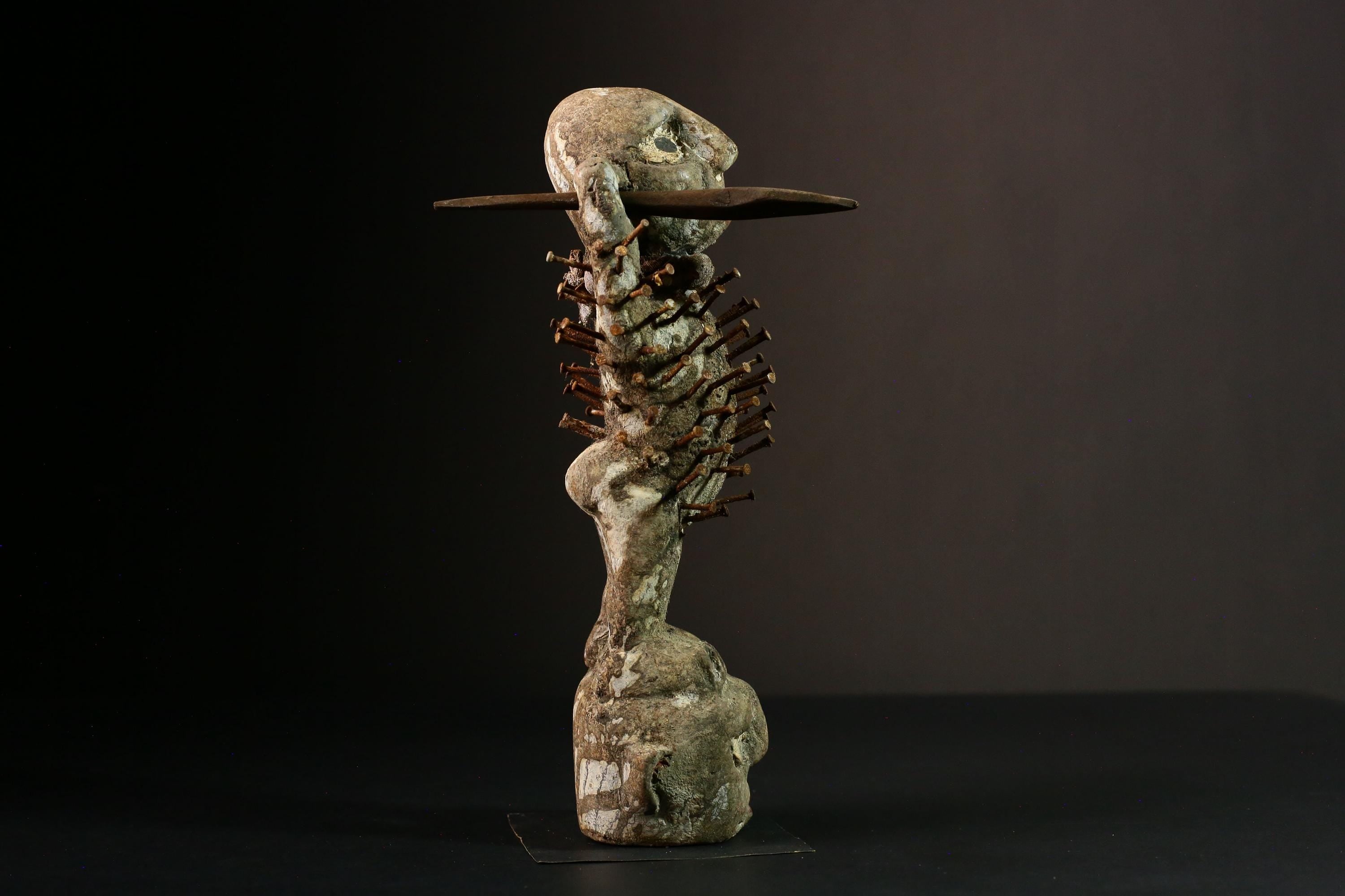 Africa Vintage Nkisi-nkondi Figure | Hand-Carved Power Figure | Unique Tribal Art | Home Décor | Cultural Heritage Piece | Collectible-G3363