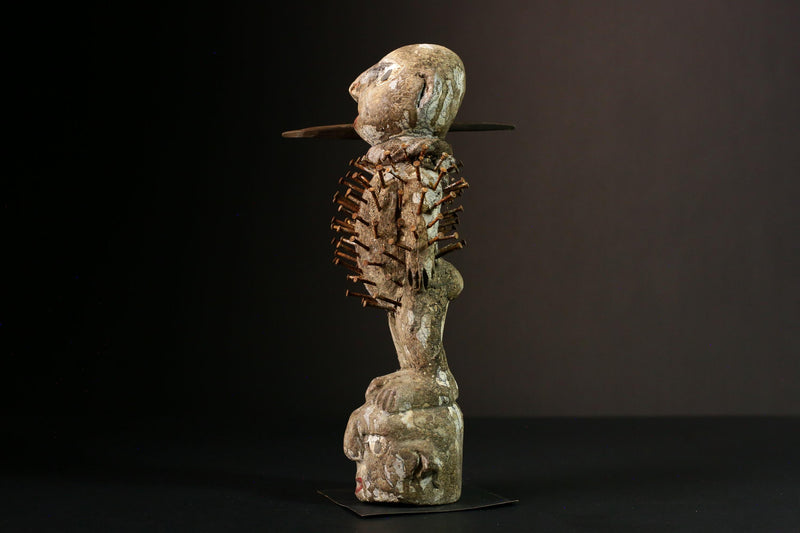 Africa Vintage Nkisi-nkondi Figure | Hand-Carved Power Figure | Unique Tribal Art | Home Décor | Cultural Heritage Piece | Collectible-G3363