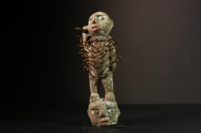 Africa Vintage Nkisi-nkondi Figure | Hand-Carved Power Figure | Unique Tribal Art | Home Décor | Cultural Heritage Piece | Collectible-G3363