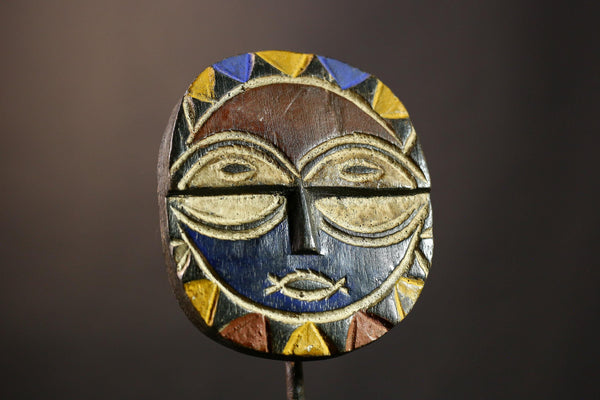 Rare African Tribal Face Mask Eket Nigeria Vintage Wall Decor Unique Home Accent for Cultural and Ethnic Décor-G3645