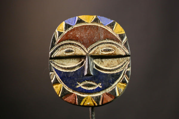 Rare African Tribal Face Mask Eket Nigeria Vintage Wall Decor Unique Home Accent for Cultural and Ethnic Décor-G3645