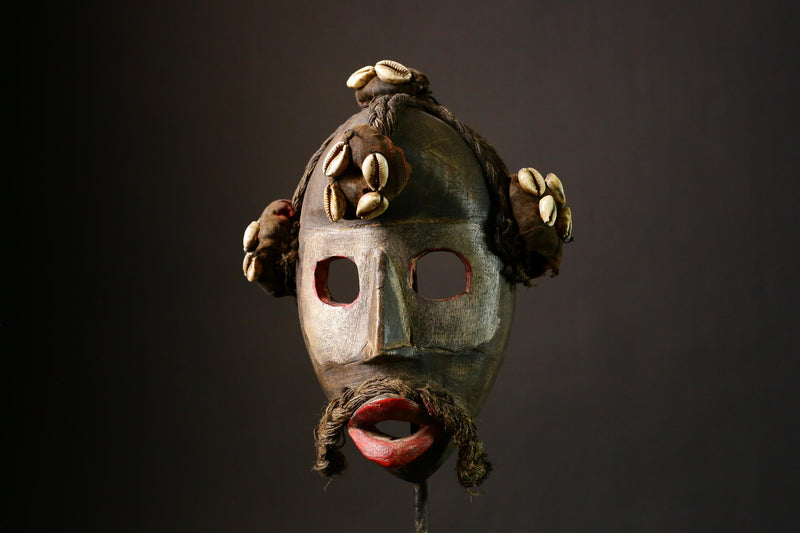 African tribal mask African Carved Wood Dan Tribal Mask Decorative Art Wooden Collectible-9372