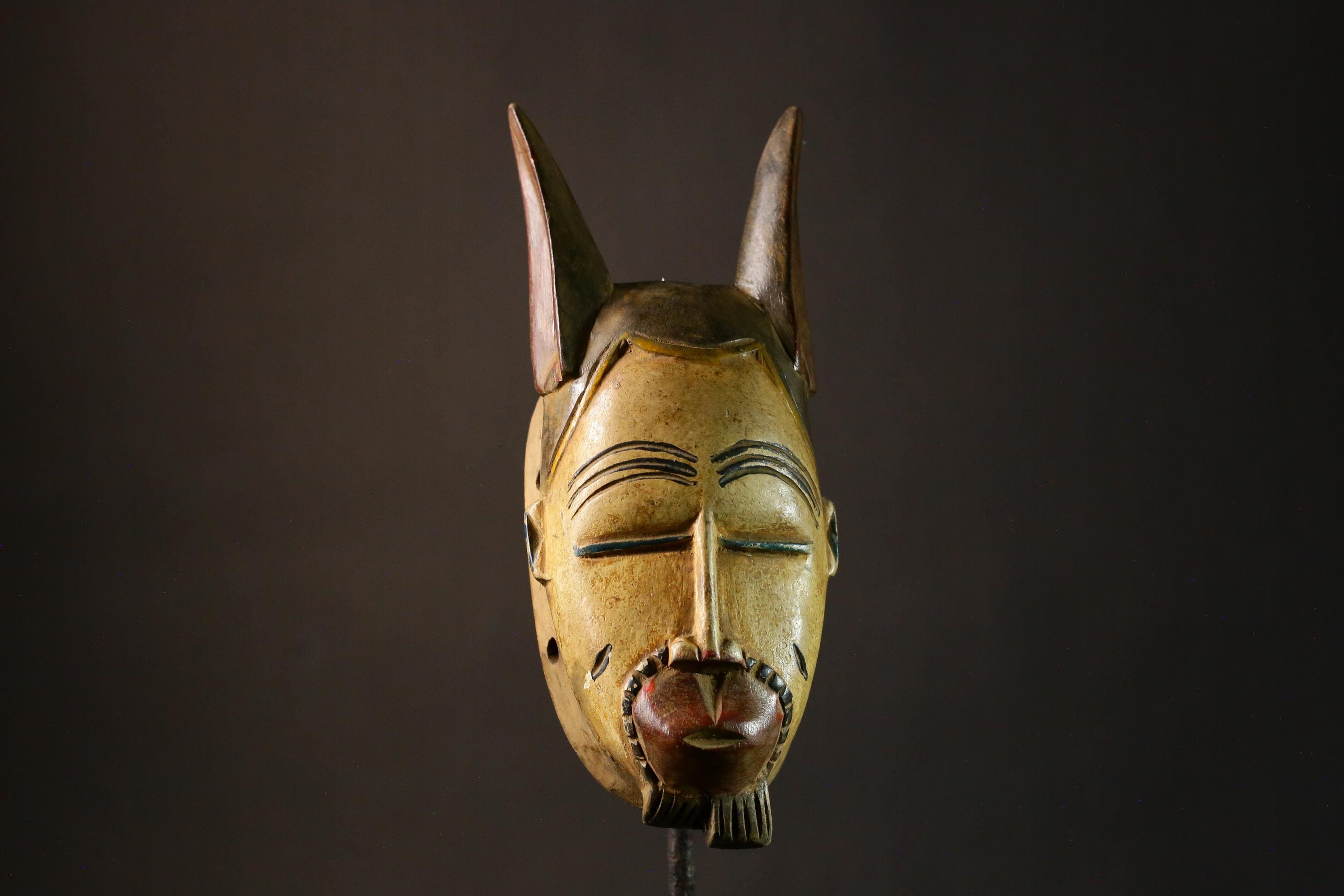 African Masks Rare Antique Guro Tribal Masks Vintage Carved Wood Wall Art Ethnic Home Decor Collectibles Handcrafted Wooden Masks-9385