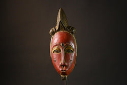 African Mask Handcrafted Guro Style Mask Antique Wood Wall Art Home Decor Unique Tribal Accent for Your Space-9383