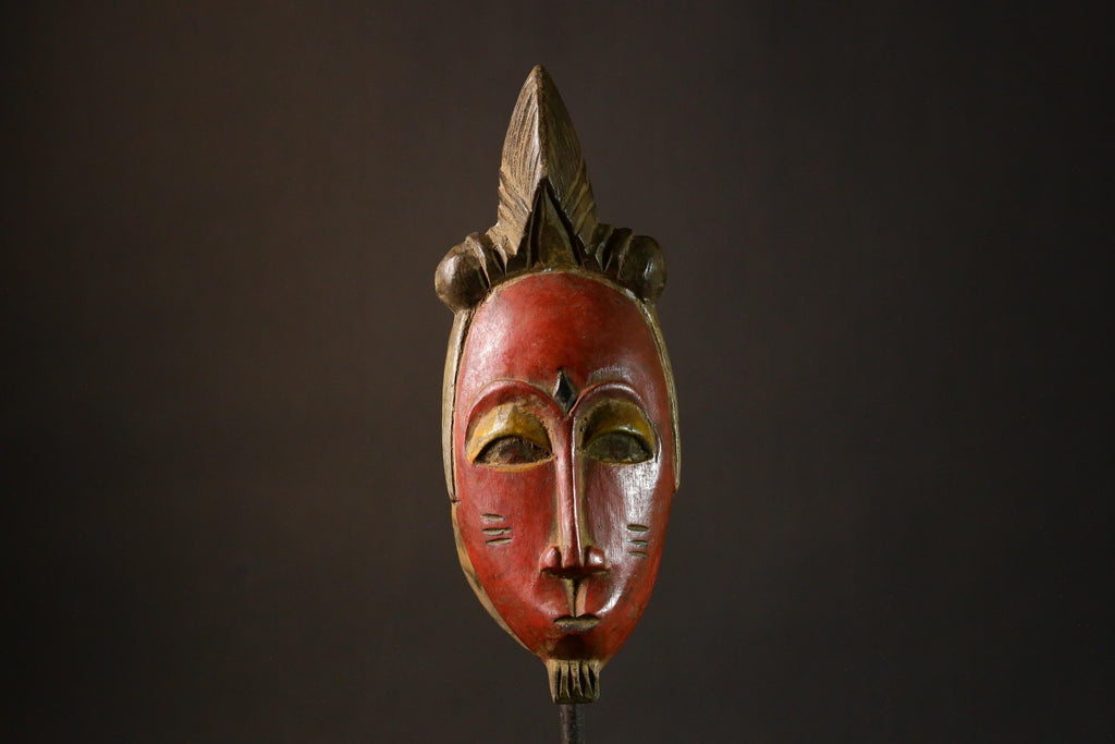 African Mask Handcrafted Guro Style Mask Antique Wood Wall Art Home Decor Unique Tribal Accent for Your Space-9383