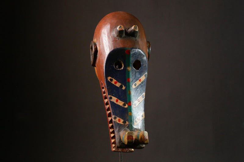 African mask Vintage Large African Senufo Kponiugo Firespitter Helmet Mask 20th Century Tribal Art G3399