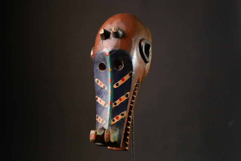 African mask Vintage Large African Senufo Kponiugo Firespitter Helmet Mask 20th Century Tribal Art G3399