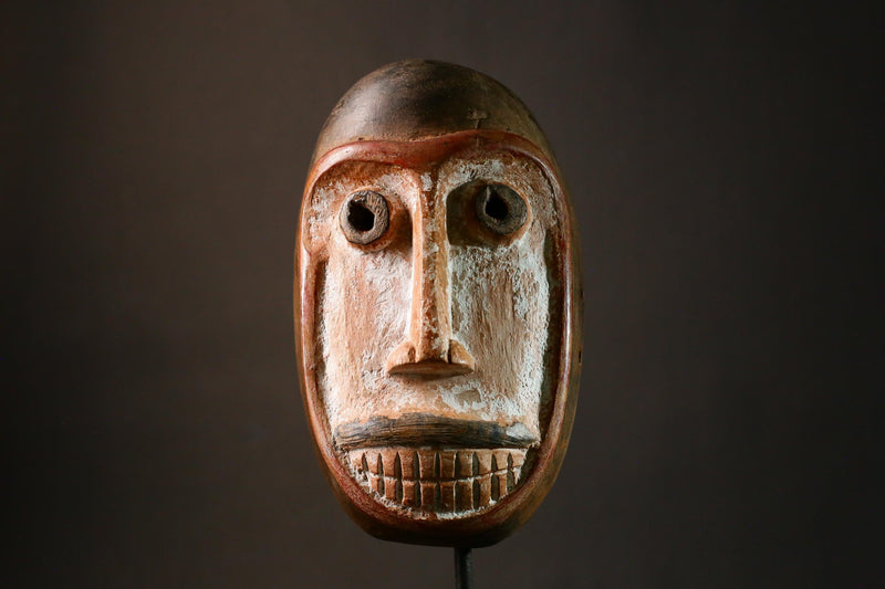 African Mask Monkey Mask Carved Wood Unique Wall Decor Art Authentic Tribal Cultural Home Display Piece G3405