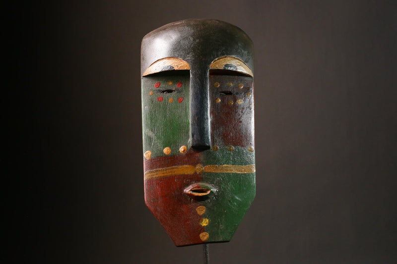 African Mask Authentic Lega Mask African Handcrafted Tribal Art from Congo Unique Wall Decor Cultural Home Display Piece-G3404