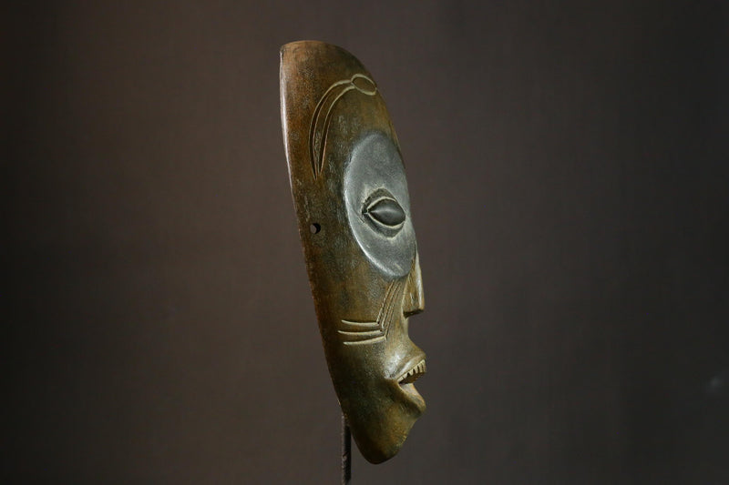 African Hand Carved Igbo Mask Nigerian Tribal Wood Art Authentic African Wall Decor Unique Home Display Piece-G1860