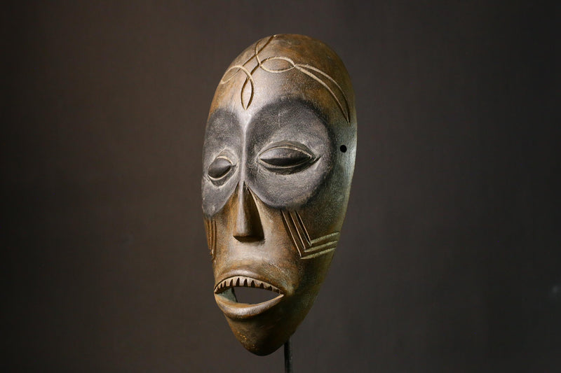 African Hand Carved Igbo Mask Nigerian Tribal Wood Art Authentic African Wall Decor Unique Home Display Piece-G1860