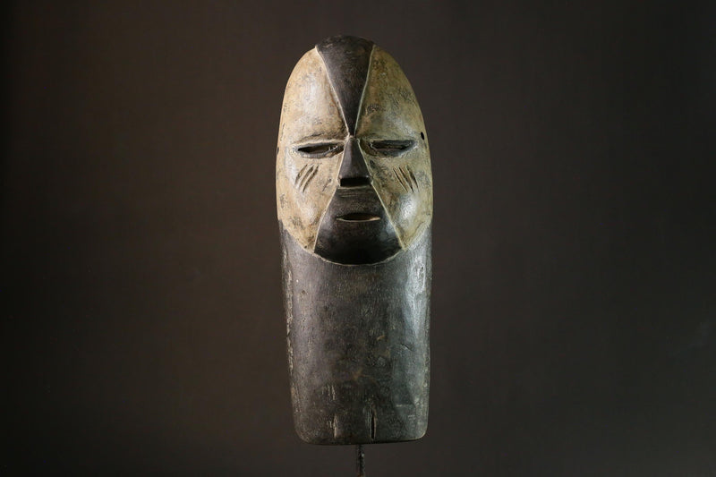 African Hand Carved Igbo Mask African Tribal Wood Art Wall Decor Unique Home Display Authentic Cultural Piece-G1855