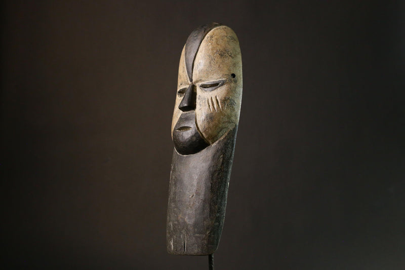 African Hand Carved Igbo Mask African Tribal Wood Art Wall Decor Unique Home Display Authentic Cultural Piece-G1855