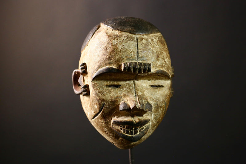 African Mask Igbo Kpong - Unique Wooden Wall Art Hanging, Tribal Decor Sculpture for Home, Ethnic Art and Collectible Piece-G3659