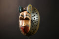 African Mask Baule Hand-Carved Tribal Monkey - Unique Wooden Wall Hanging Face Decor, Antique Art Sculpture for Home Decor-G3653
