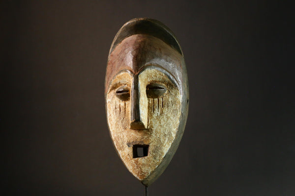 African mask Vintage Fang Ngil Mask Tribal Wood Carved Wall Hanging Art Decor Unique Cultural Collection Piece-6542