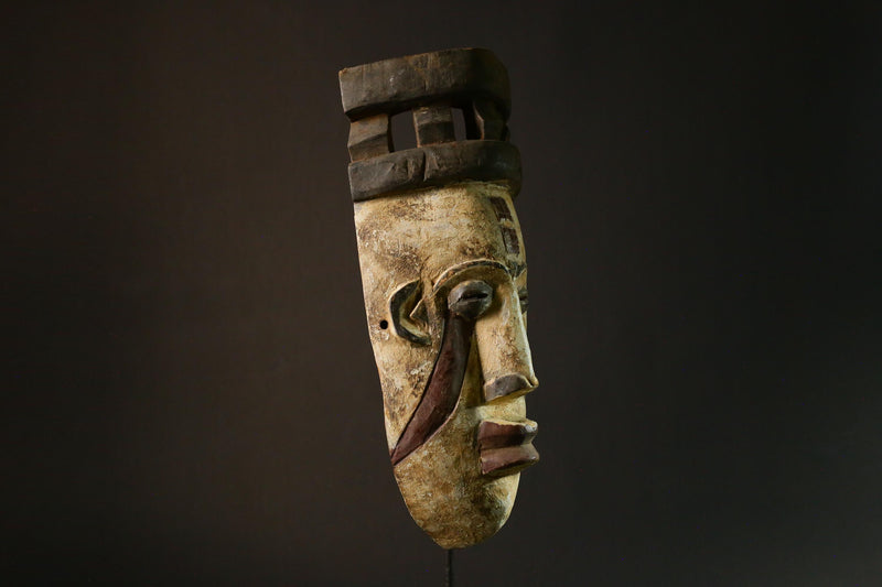 African Tribal Mask Nigerian Igbo Maiden Spirit Mask Hand Carved Tribal Wood Art Unique Cultural Decor Piece for Display-6529