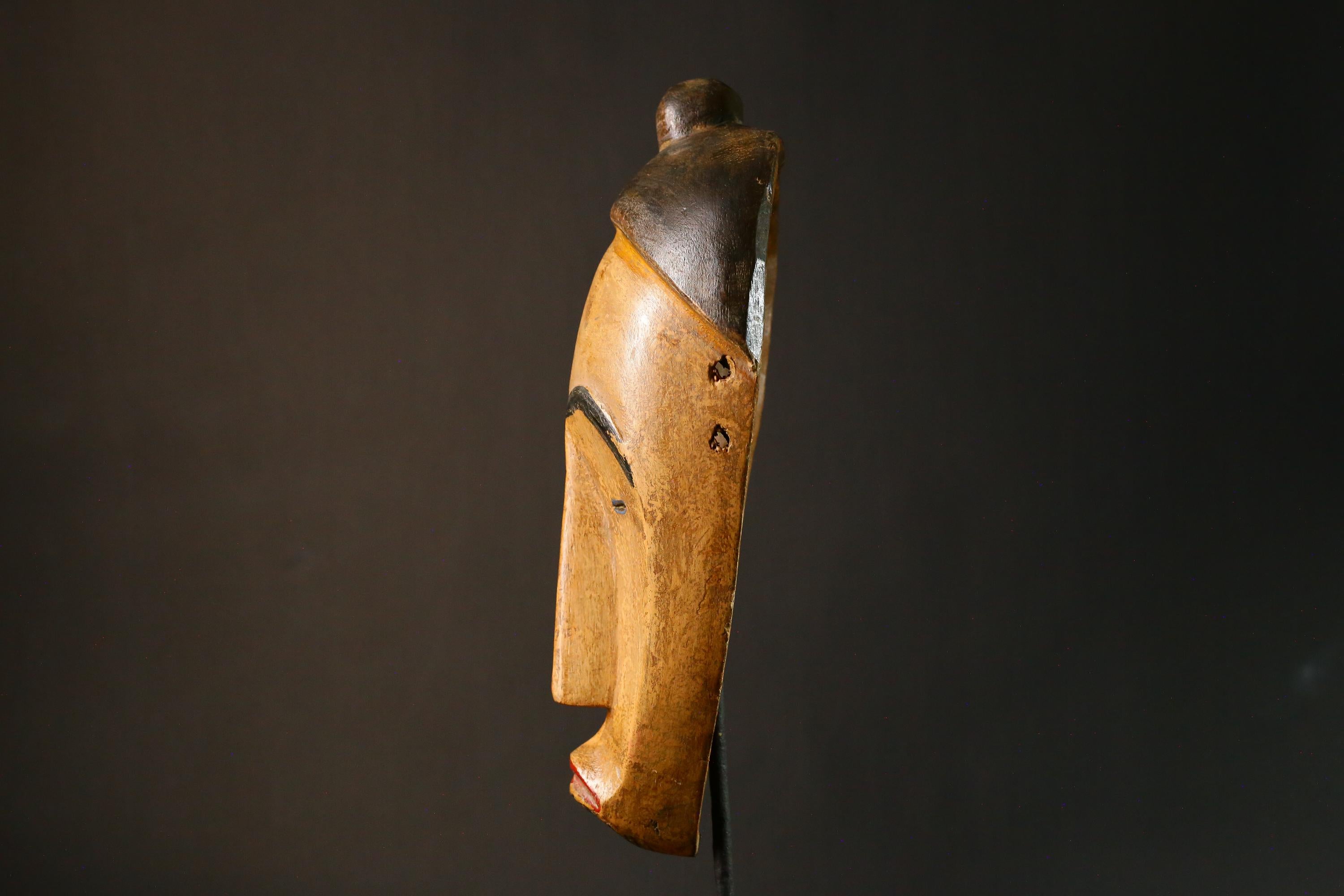 African mask Large Fang Ceremonial Mask Tribal Art Unique Wall Decor Collectible Cultural Display Piece for Home -G3429