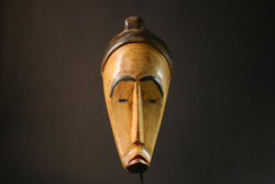 African mask Large Fang Ceremonial Mask Tribal Art Unique Wall Decor Collectible Cultural Display Piece for Home -G3429