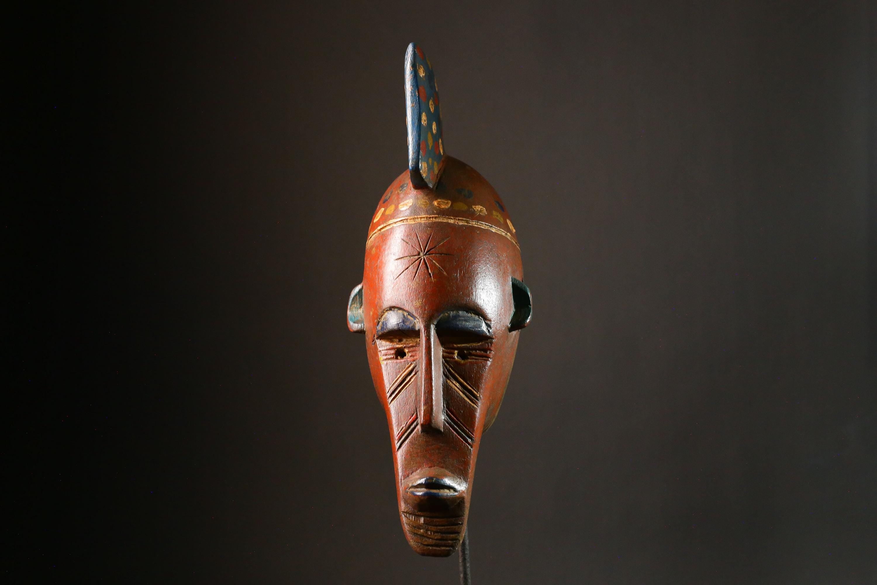African Mask Antique Bambara Mask of Kore Tribal Art from Mali Unique Collectible Cultural Decor Piece for Home Display-G3425